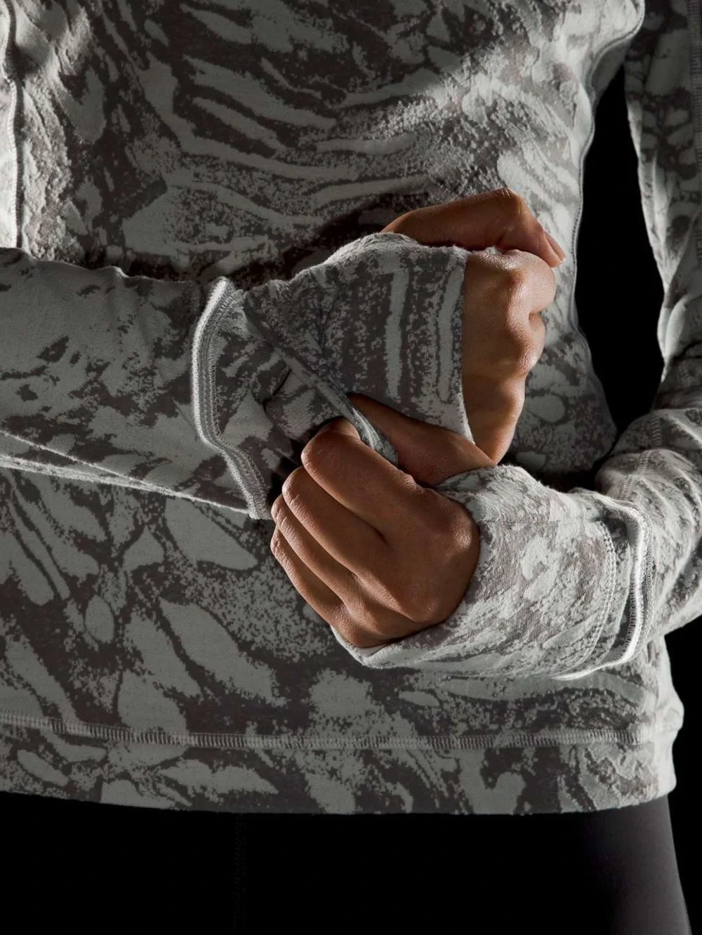 Lululemon Its Rulu Run Long Sleeve Shirt Liquidize Camo Duo Jacquard Vapor Grey